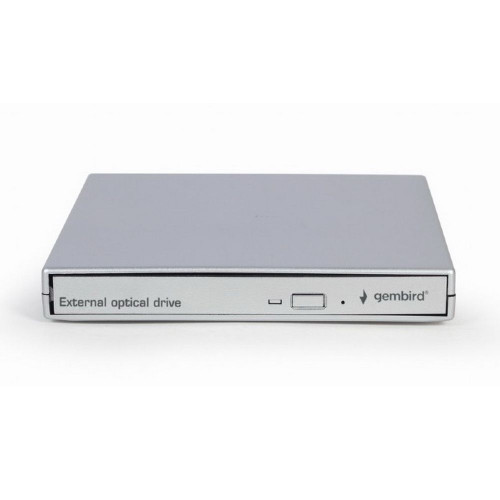 DVD±RW привод Gembird Внешний DVD-привод Gembird DVD-USB-02-SV с интерфейсом USB 2.0 пластик, серебро (115681)