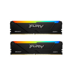 Модуль памяти 32GB Kingston FURY Beast RGB KF432C16BB2AK2/32 DDR4 3200 DIMM Gaming Memory Non-ECC, CL16, 1.35V, Kit (2*16GB), RTL
