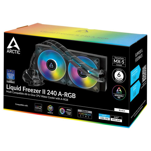 Жидкостная система охлаждения Arctic Cooling Arctic Liquid Freezer II-240 A-RGB Black Multi Compatible All-In-One CPU Water Cooler  (ACFRE00093A)