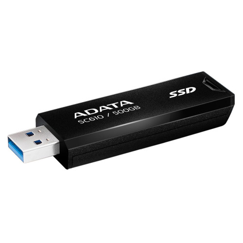 Твердотельный накопитель SSD ADATA 500GB SC610 BOXBLACK/RED  USB 3.2 Gen2 Type-A, 550/500, SC610-500G-CBK/RD