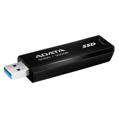 Твердотельный накопитель SSD ADATA 500GB SC610 BOXBLACK/RED  USB 3.2 Gen2 Type-A, 550/500, SC610-500G-CBK/RD