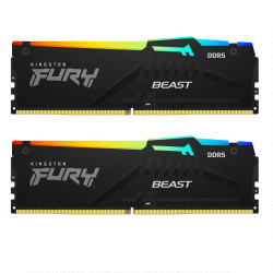Комплект модулей памяти Kingston 16GB DDR5 5200 DIMM FURY Beast Black RGB  kit 2*8,Non-ECC,  CL40, 1.25V, 288-pin RTL