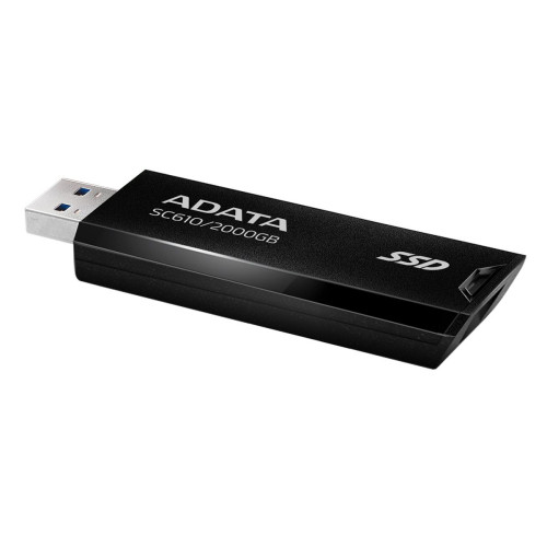 Твердотельный накопитель SSD ADATA 2TB SC610 BOXBLACK/RED  USB 3.2 Gen2 Type-A, 550/500, SC610-2000G-CBK/RD