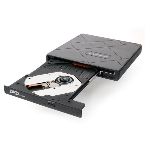 DVD±RW привод Gembird Внешний DVD-привод Gembird DVD-USB-04 USB 3.0 со встроенным кардридером и хабом пластик, черный (271668)
