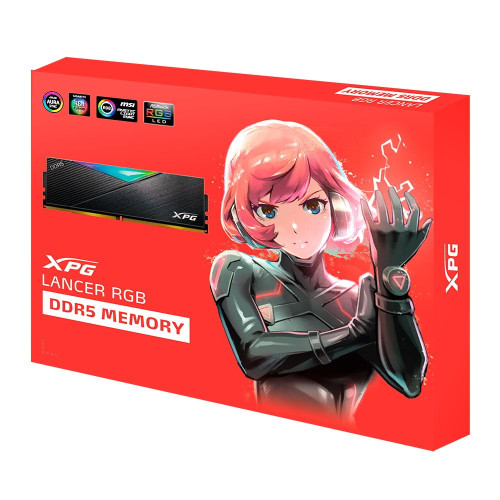 Комплект модулей памяти ADATA 32GB DDR5 6400 DIMM XPG Lancer RGB CL32-39-39, Non-ECC, 1.35V, 2 x 16GB, RT(AX5U6400C3216G-DCLARBK)