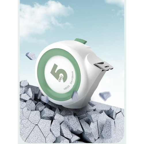 Рулетка "Home Series White" Deli H8105 5м х 19мм, клипса, шнурок, эксклюзивный дизайн