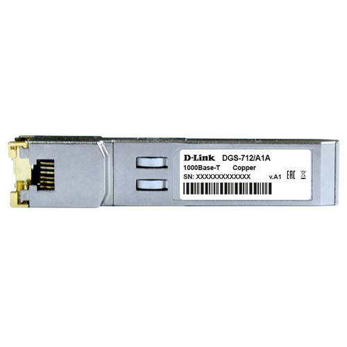 Модуль D-Link 712/A2A SFP-трансивер с 1 портом 1000Base-T (до 100 м) SFP-трансивер с 1 портом 1000Base-T (до 100 м) (469695)
