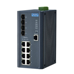 Коммутатор Advantech BP Управляемый коммутатор EKI-7712E-4F-AE Advantech Ethernet, 8 портов RJ-45, 4 порта Gigabit SFP, металлический корпус, IP30