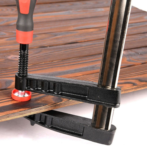 Струбцина F-образная усиленная Deli DL110525Z 250x50 мм, макс. усилие зажима 2000N, резьба 12мм