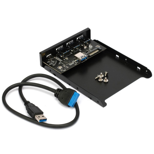 Адаптер Gembird Планка USB 3.0 на переднюю панель в отсек 3.5" 3xUSB-A 3.0 + 1xType-C