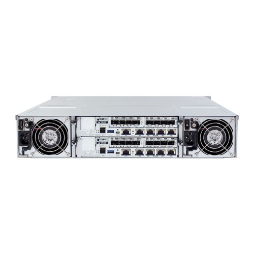 Платформа СХД Infortrend EonStor DS3024RUCB00C-8U30 (24x2.5, 2U, High IOPS, Dual Redundant Controllers (incl: 2x4GB Cache, 8x1GbE (RJ-45) iSCSI, 4 FREE host board slots, 2x12Gb SAS ext ports, 2x Super capacitor+Flash+FAN module, 2x460W), Rackmount kit)