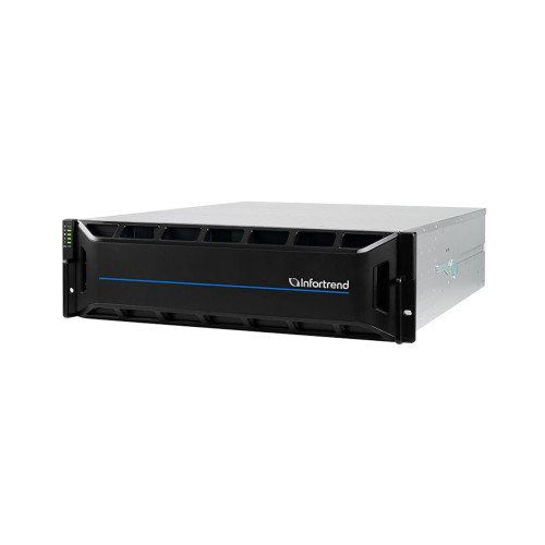 Платформа СХД Infortrend EonStor GS2016RTC0F0D-8U32 (16x3.5, 3U, High IOPS, Dual Redundant Controller incl: 4x4GB Cache, 8x1Gb iSCSI RJ-45, 4 FREE host board slots, 2x12Gb SAS ext ports, 2x(PSU 460W +FAN/SuperCap.+Flash module), Rackmount kit)