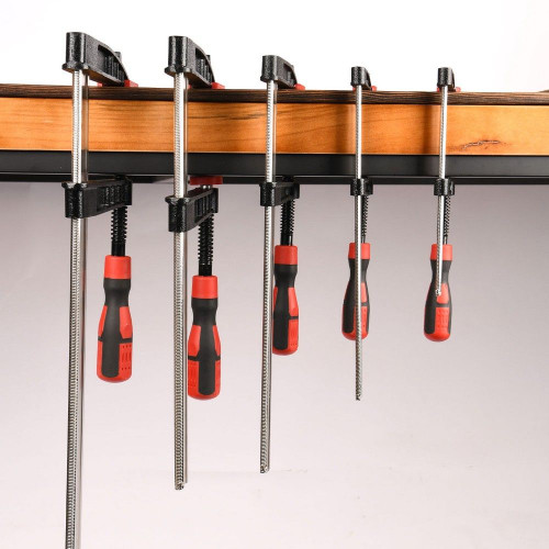 Струбцина F-образная усиленная Deli DL110525Z 250x50 мм, макс. усилие зажима 2000N, резьба 12мм