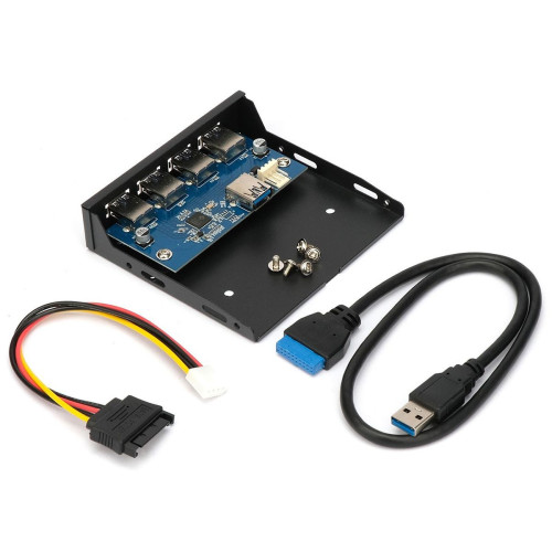 Адаптер Gembird Планка USB 3.0 на переднюю панель в отсек 3.5" 4xUSB-A 3.0