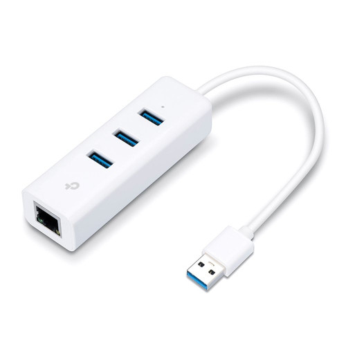 Концентратор TP-LINK UE330 Сетевой адаптер USB 3.0/Gigabit Ethernet c 3-портовым концентратором USB 3.0, 1 разъём USB 3.0, 1 гигабитный порт Ethernet, 3 порта USB 3.0, складной портативный дизайн, поддержка Plug and Play {100}