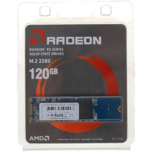 Твердотельный накопитель SSD AMD Radeon R5 120GB M.2 2280 R5M120G8 Client SATA 6Gb/s, 530/400, IOPS 64/81K, 3D TLC, RTL (181449)