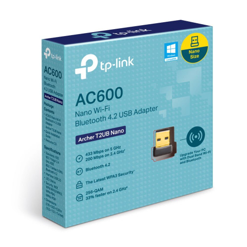 Сетевой адаптер TP-LINK Archer T2UB Nano AC600 Ультракомпактный двухдиапазонный Wi-Fi USB-адаптер Bluetooth 4.2