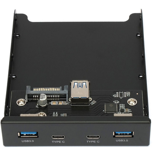 Адаптер Gembird Планка USB 3.0 на переднюю панель в отсек 3.5" 2xUSB-A 3.0 + 2xType-C