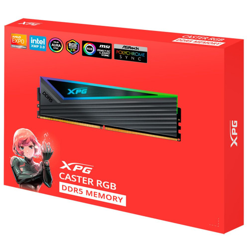 Комплект модулей памяти ADATA 32GB DDR5 6400 DIMM XPG CASTER 2*16, 1.4V, CL32-39-39 (AX5U6400C3216G-DCCAGY)
