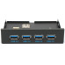 Адаптер Gembird Планка USB 3.0 на переднюю панель в отсек 3.5" 4xUSB-A 3.0