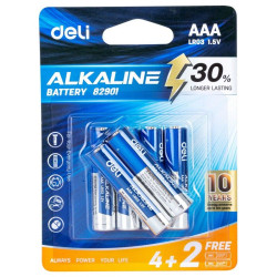 Элемент питания Deli AAA LR03 4+2pcs (E82901)