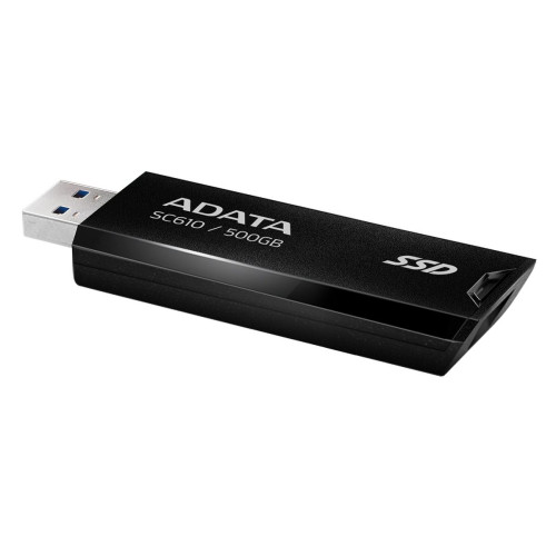 Твердотельный накопитель SSD ADATA 500GB SC610 BOXBLACK/RED  USB 3.2 Gen2 Type-A, 550/500, SC610-500G-CBK/RD