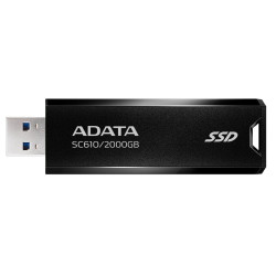 Твердотельный накопитель SSD ADATA 2TB SC610 BOXBLACK/RED  USB 3.2 Gen2 Type-A, 550/500, SC610-2000G-CBK/RD