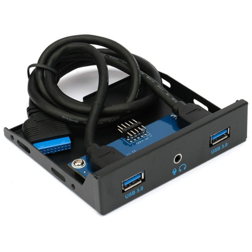 Адаптер Gembird Планка USB 3.0 на переднюю панель в отсек 3.5" 2xUSB-A 3.0 + 1x HD Audio