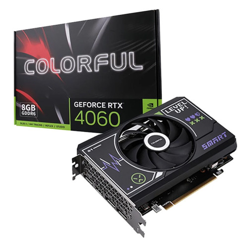 Видеокарта Colorful RTX4060 Mini 8GB-V 128-bit GDDR6 DPx3 HDMI 1FAN RTL