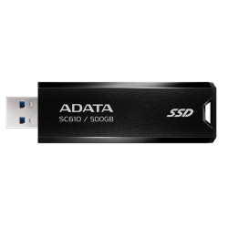 Твердотельный накопитель SSD ADATA 500GB SC610 BOXBLACK/RED  USB 3.2 Gen2 Type-A, 550/500, SC610-500G-CBK/RD