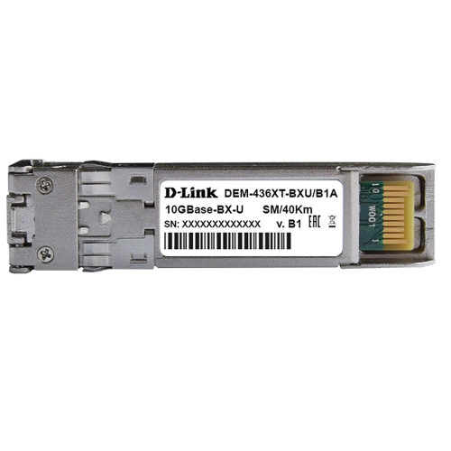 Модуль D-Link 436XT-BXU/40KM/B1A WDM трансивер SFP+ с 1 портом 10GBase-ER (Tx:1270 нм, Rx:1330 нм) для одномодового оптического кабеля до 40 км {20} (452703)