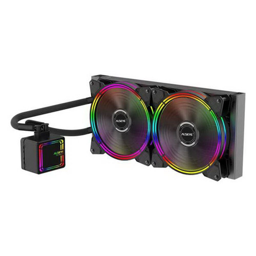 Жидкостная система охлаждения ALSEYE H280 TDP 200W (при T воздуха 45 С)Universal Platfrom PWM Single 5colors+ LED 140mm*2 {6}