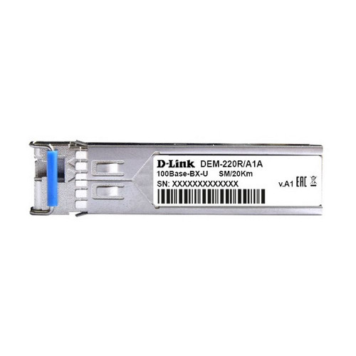 Модуль D-Link 220R/20KM/A1A WDM SFP-трансивер с 1 портом 100Base-BX-U (Tx:1310 нм, Rx:1550 нм) для одномодового оптического кабеля (до 20 км) (455568)