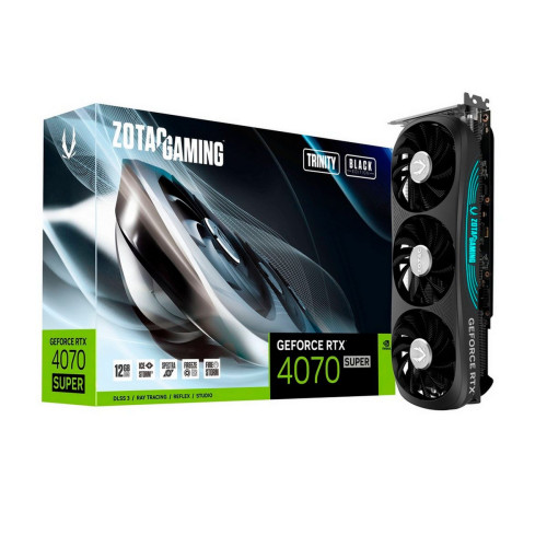 Видеокарта  RTX4070 SUPER TRINITY BLACK ED 12GB GDDR6X 192bit 3xDP HDMI 3FAN Premium Pack