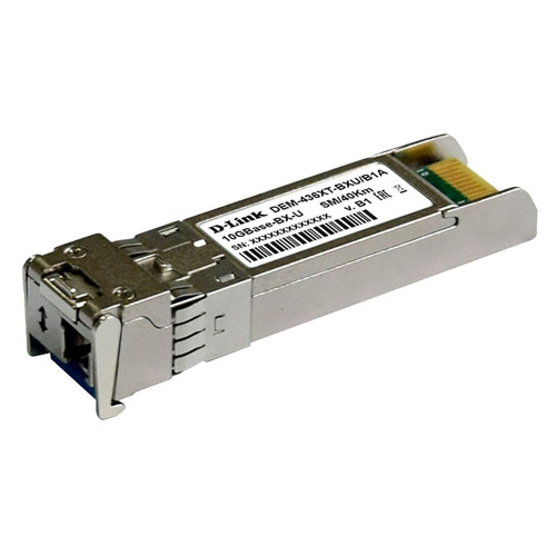 Модуль D-Link 436XT-BXU/40KM/B1A WDM трансивер SFP+ с 1 портом 10GBase-ER (Tx:1270 нм, Rx:1330 нм) для одномодового оптического кабеля до 40 км {20} (452703)