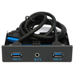 Адаптер Gembird Планка USB 3.0 на переднюю панель в отсек 3.5" 2xUSB-A 3.0 + 1x HD Audio
