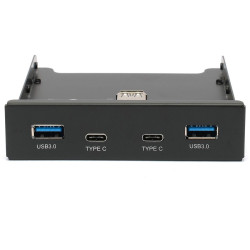 Адаптер Gembird Планка USB 3.0 на переднюю панель в отсек 3.5" 2xUSB-A 3.0 + 2xType-C