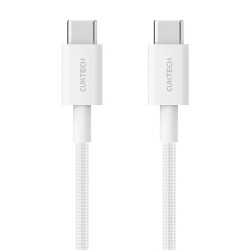 USB кабель CukTech Type-C to Type-C braided cable 1.5m 3A 60W CTC315P white