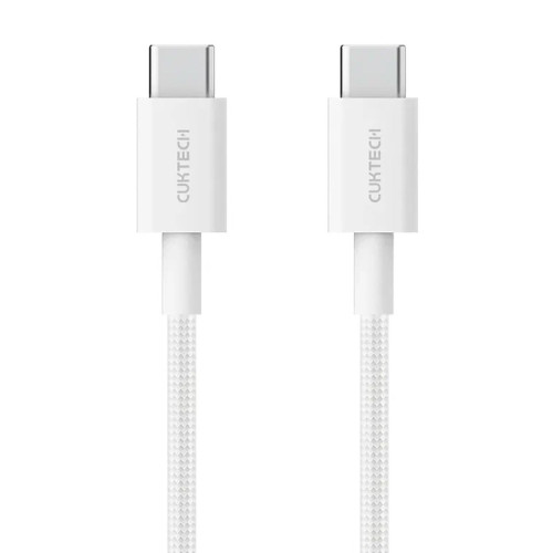 USB кабель CukTech Type-C to Type-C braided cable 1.5m 3A 60W CTC315P white